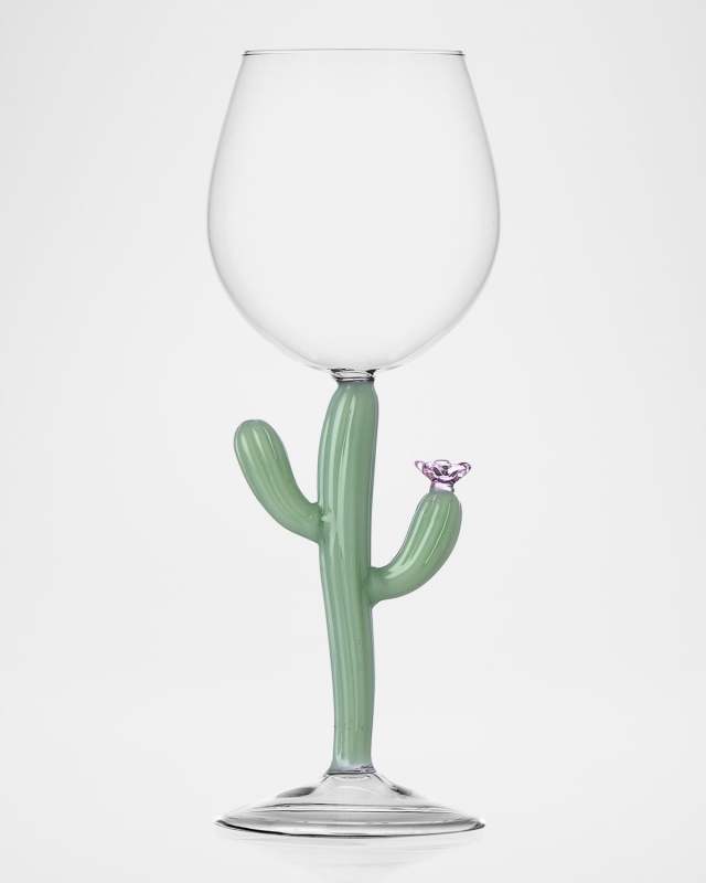Desert Plants Cactus Wine Glass